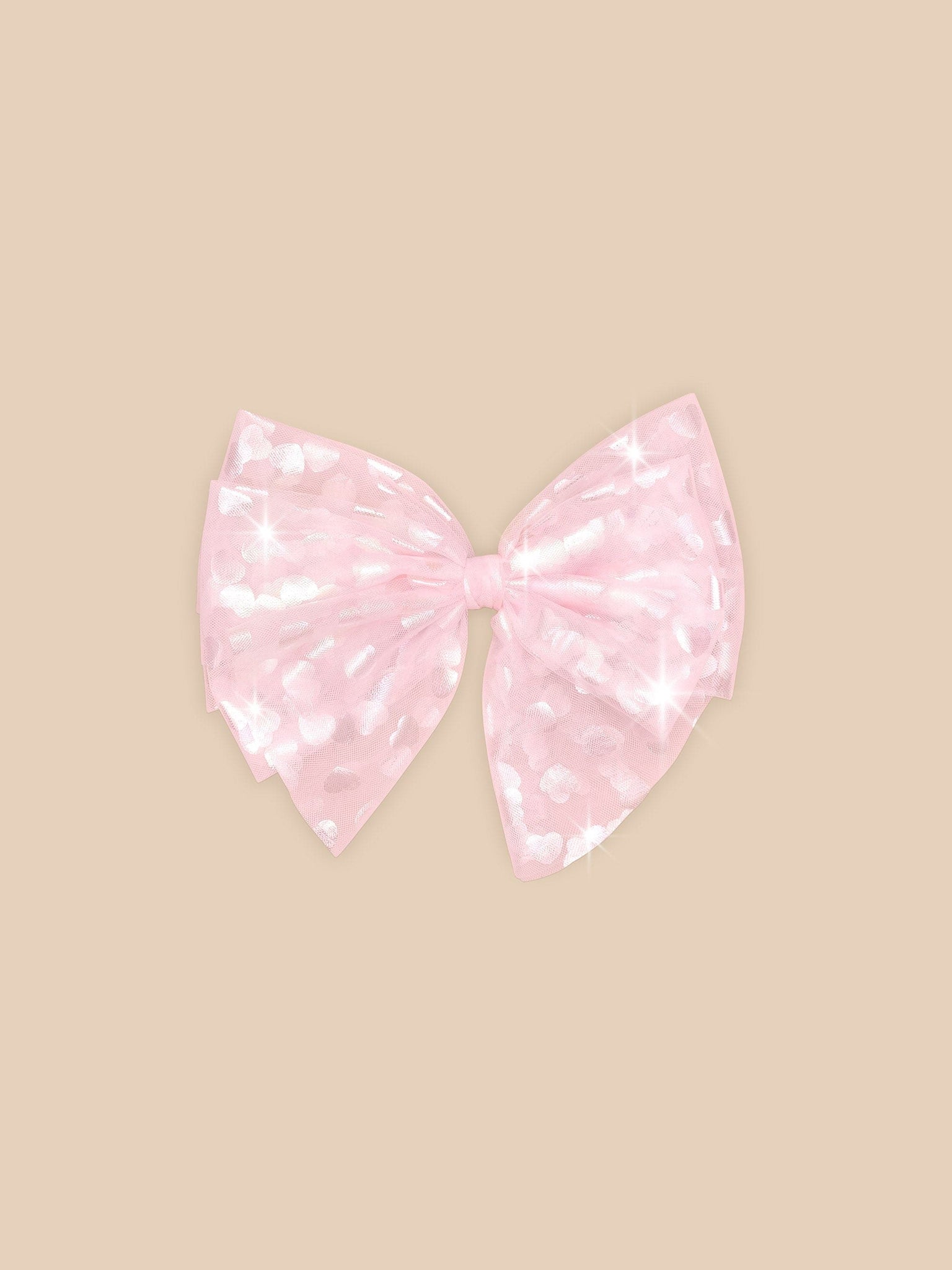 Shimmer hearts party hair bow