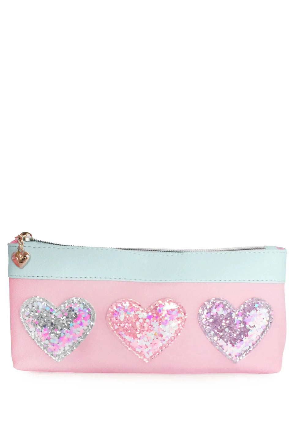 Confetti Heart Patched Color Block Large Backpack With Pencil Case