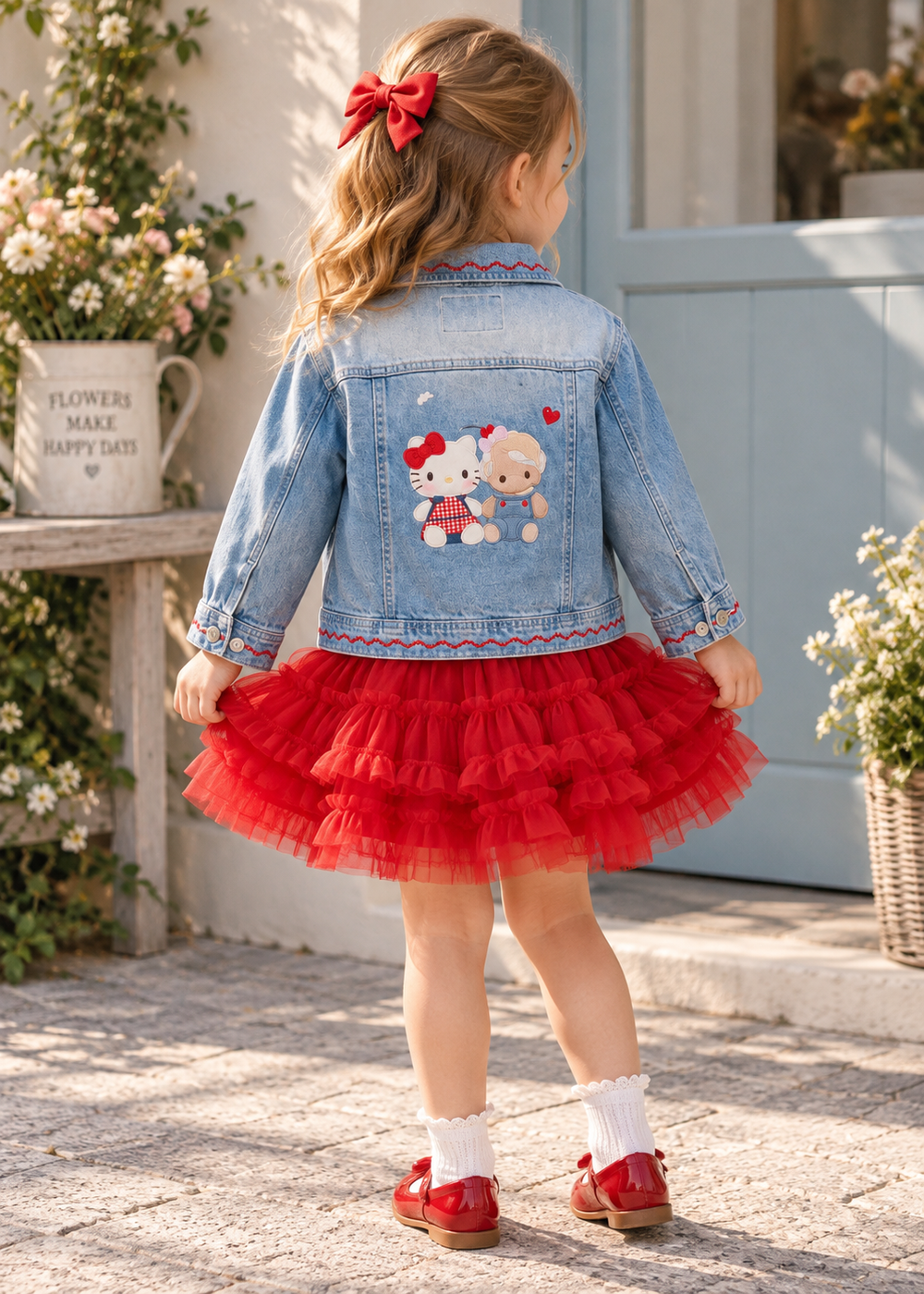 Girls’ Hello Kitty & Friends Embroidered Denim Jacket