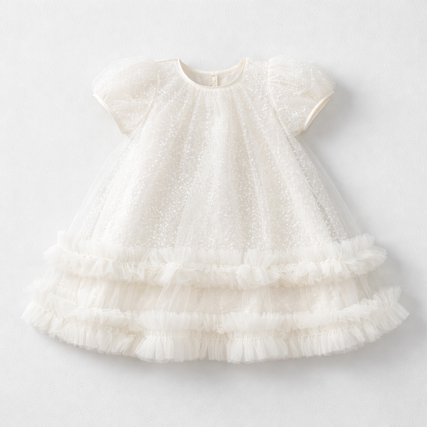 Tulle Dress w Sequins & Pearls