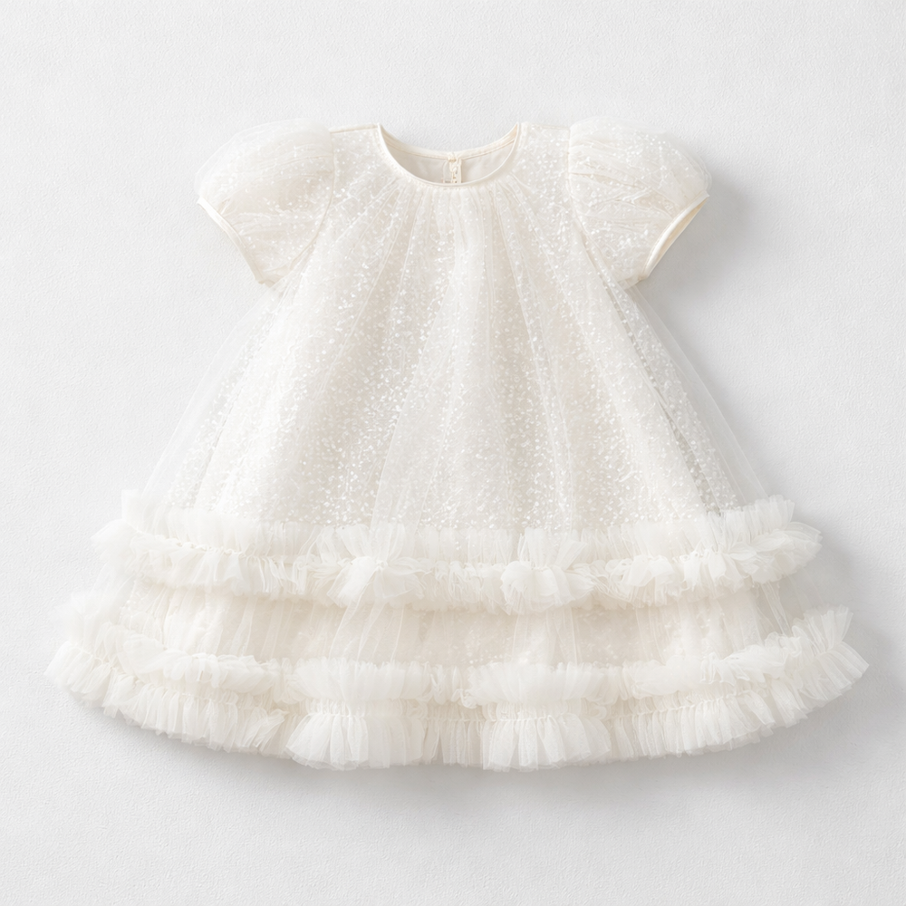 Tulle Dress w Sequins & Pearls