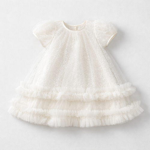 Tulle Dress w Sequins & Pearls