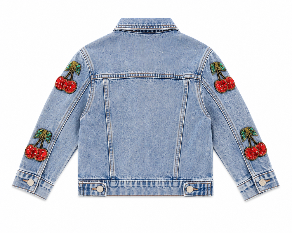Cherry Jewel Patch Denim Jacket