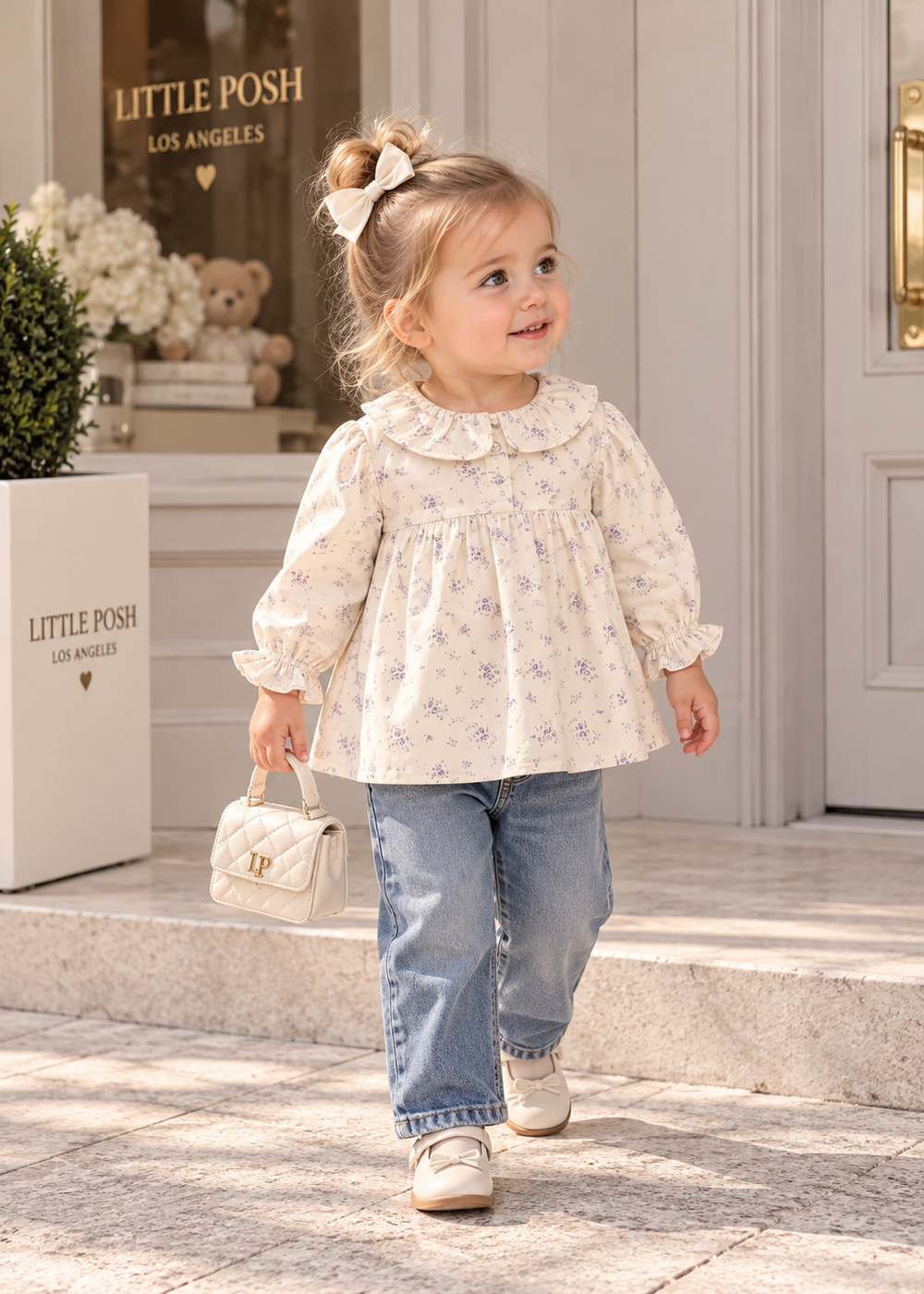 Ivory Ditsy Floral Baby Top