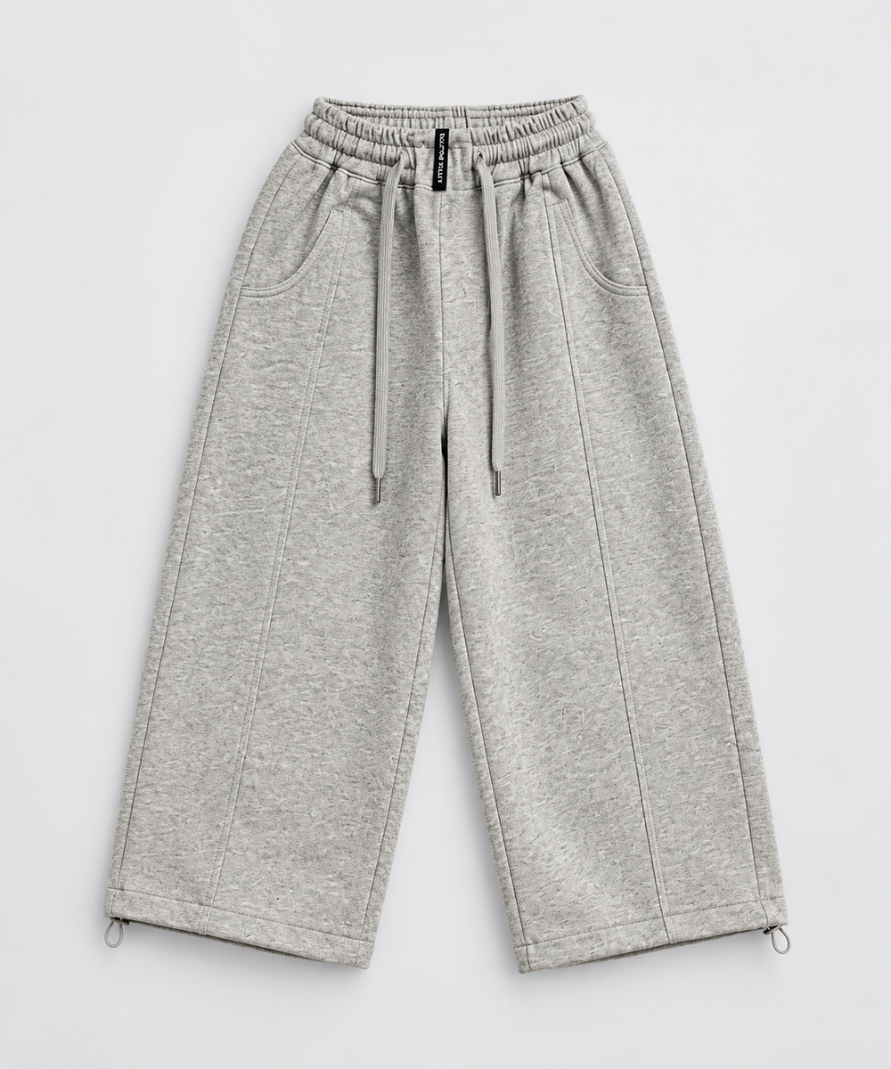 Boys’ Relaxed Wide-Leg Sweatpants – Gray