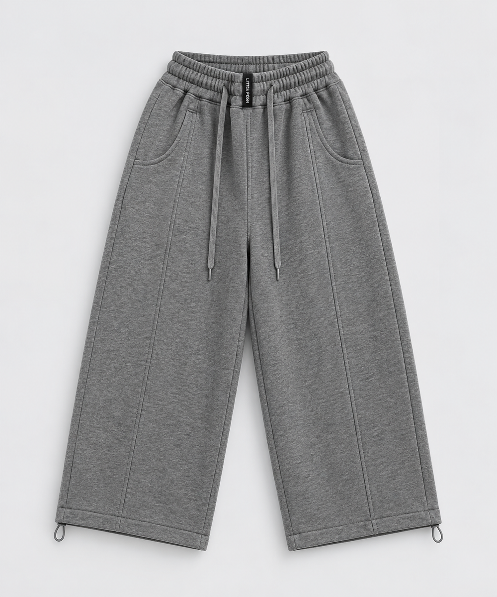 Boys’ Relaxed Wide-Leg Sweatpants – Gray