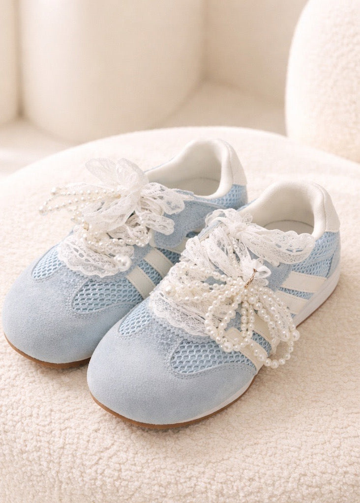 Blue Embroidery Sneakers