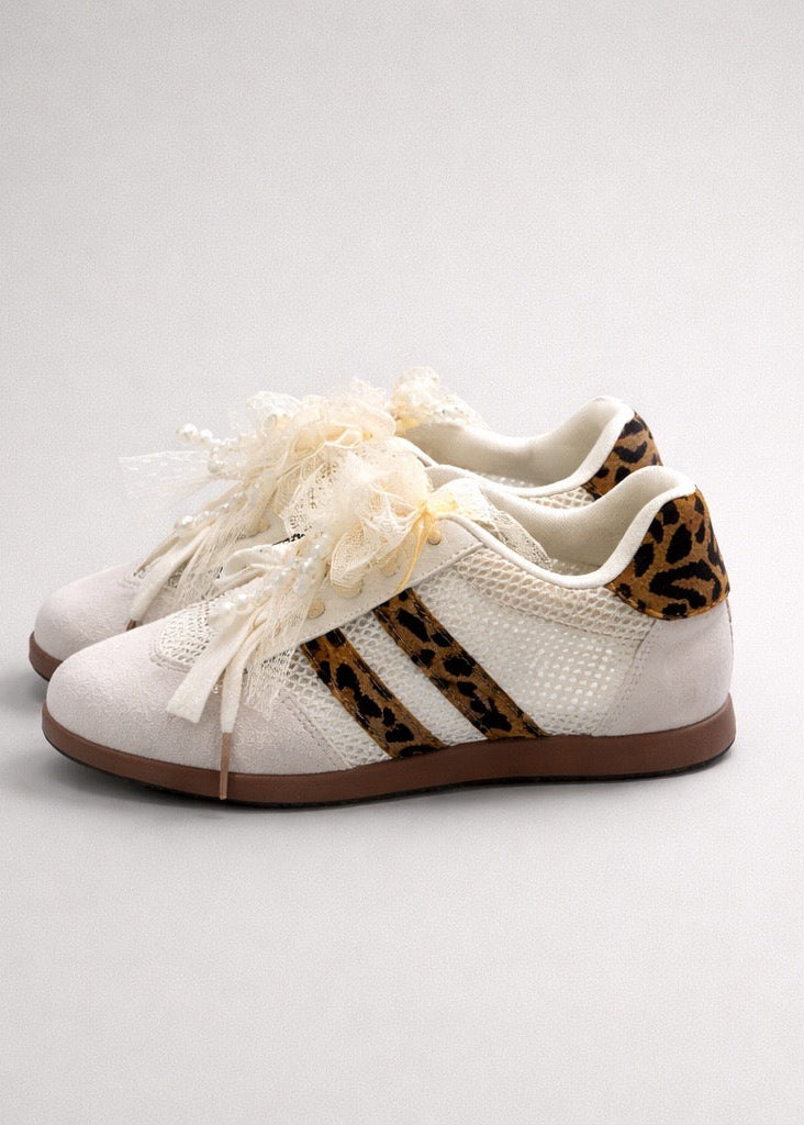 White Leopard Sneakers