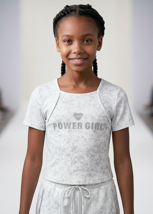 Girl Silver T-shirt - Power Girl