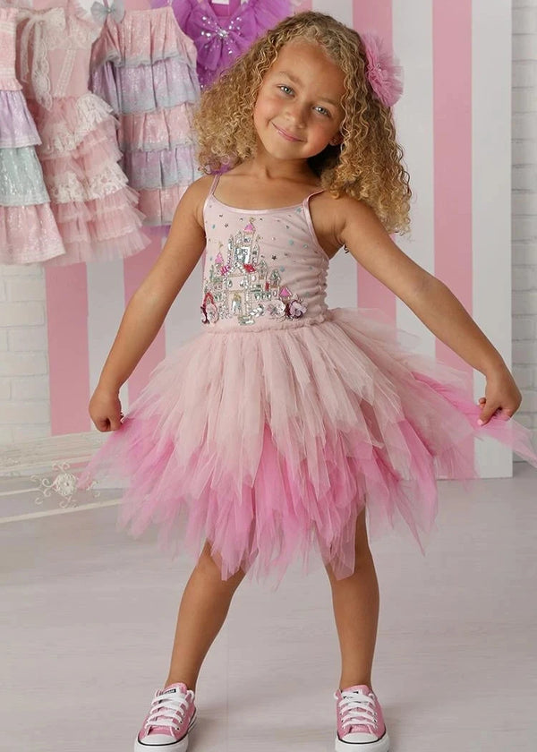 Blush Pink Ombre Castle Princess Tutu Dress