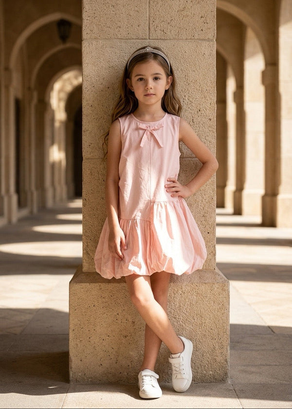 Peach Dress with Bow