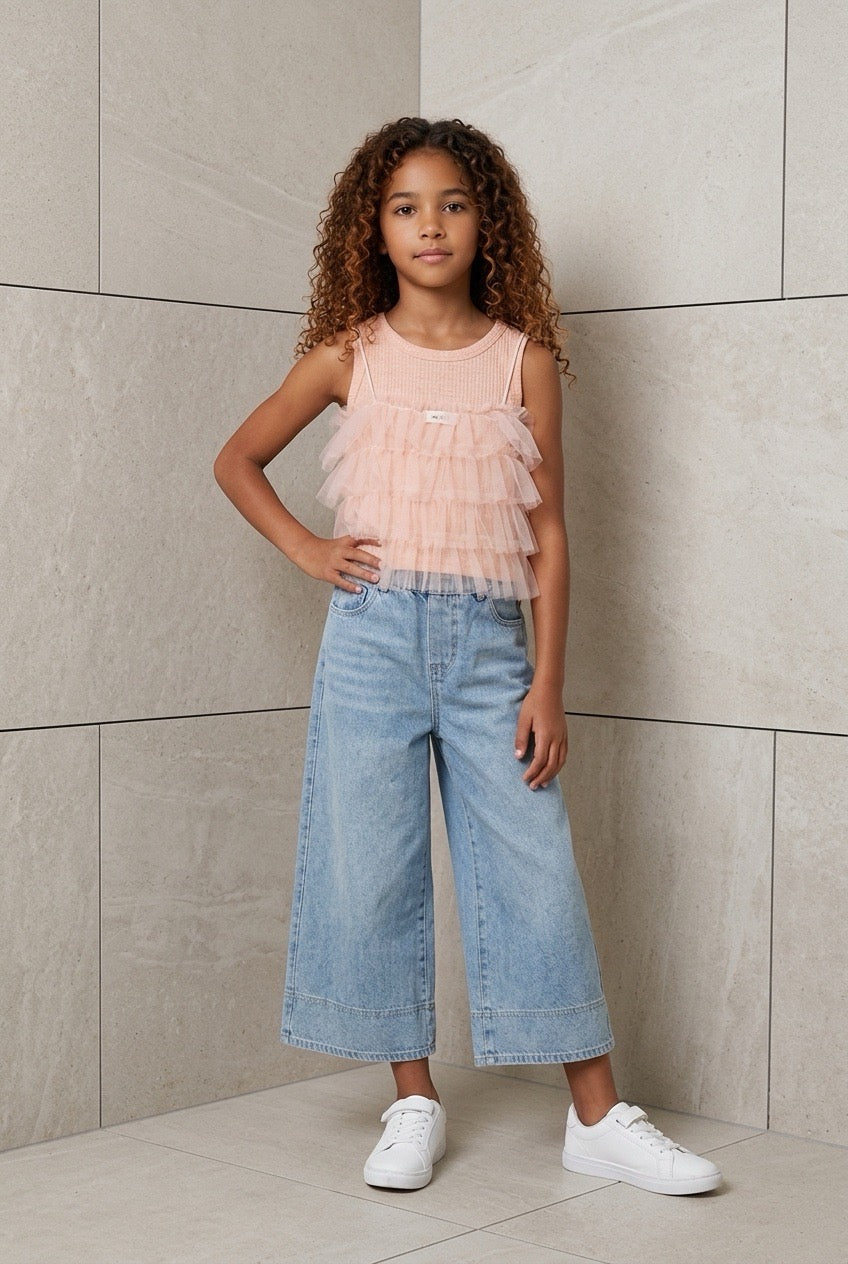 Lace Trim Pink Top