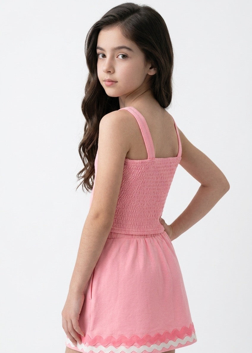 Pink Ric Rac Skirt Set