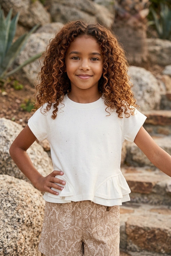Ivory Sparkle Peplum Tee