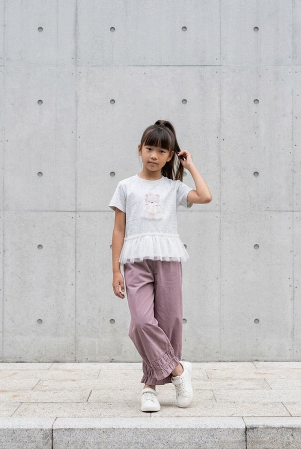 Mauve Ruffle Hem Pants