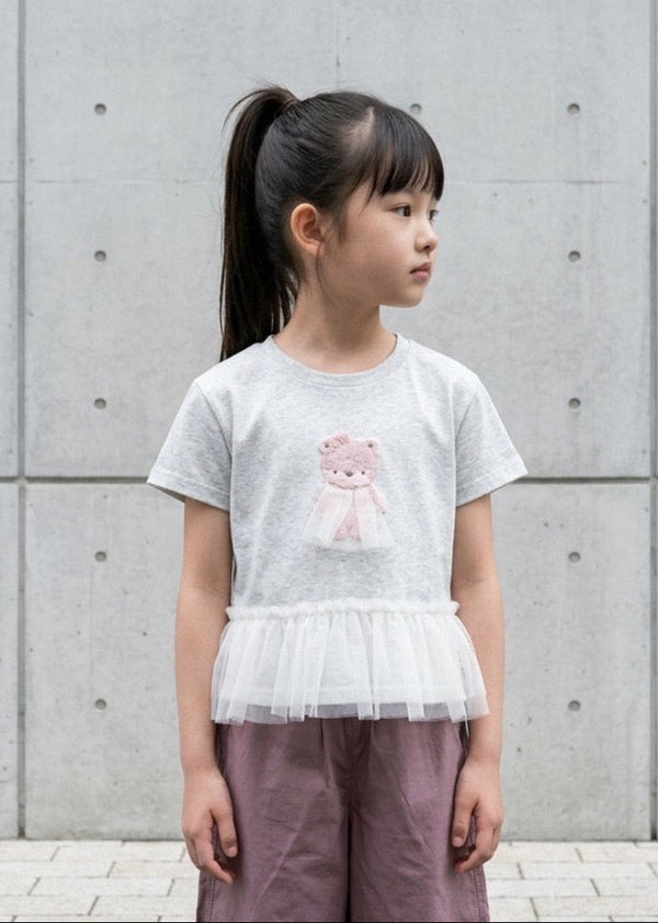 Teddy Tulle Ruffle Tee