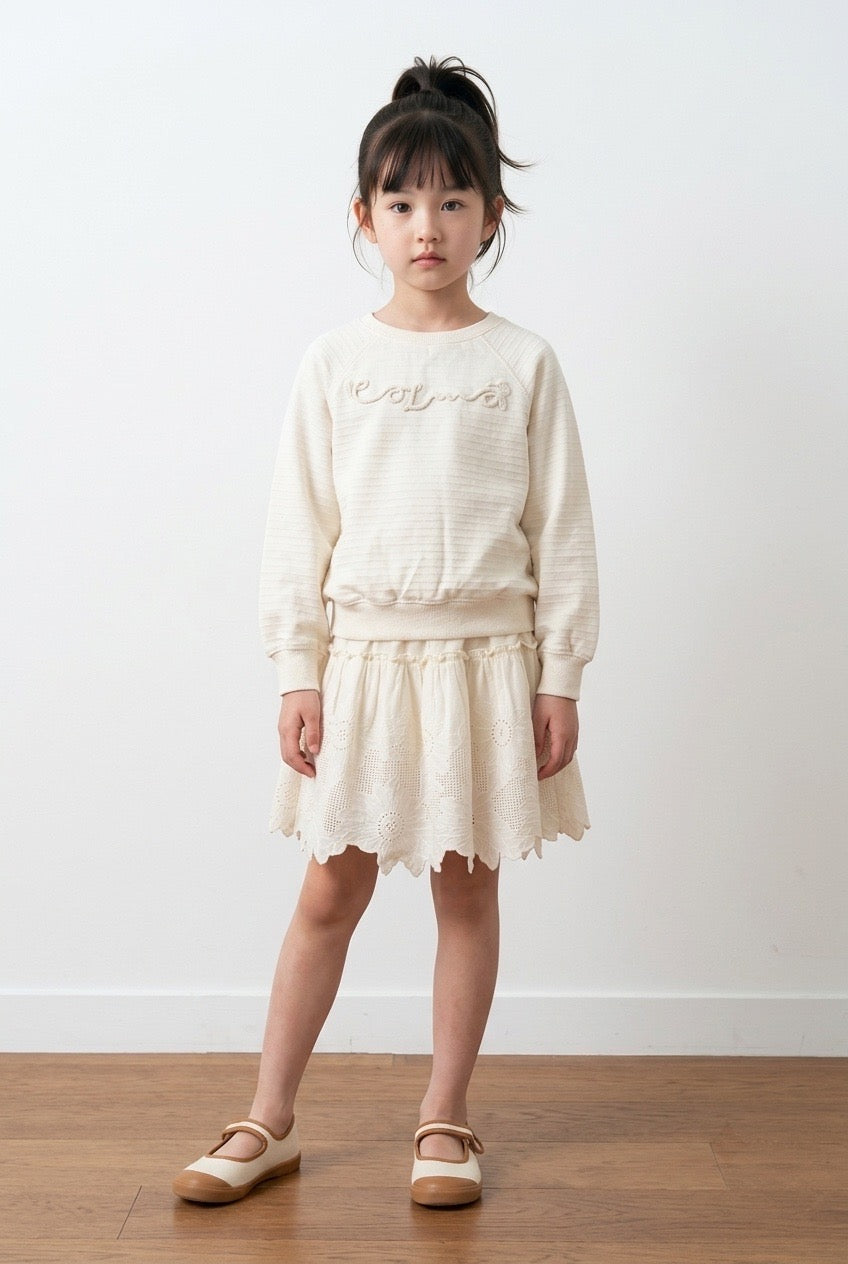 Ivory Embroidered Skirt