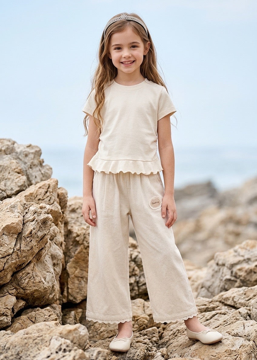 Oatmeal Wide Leg Pants