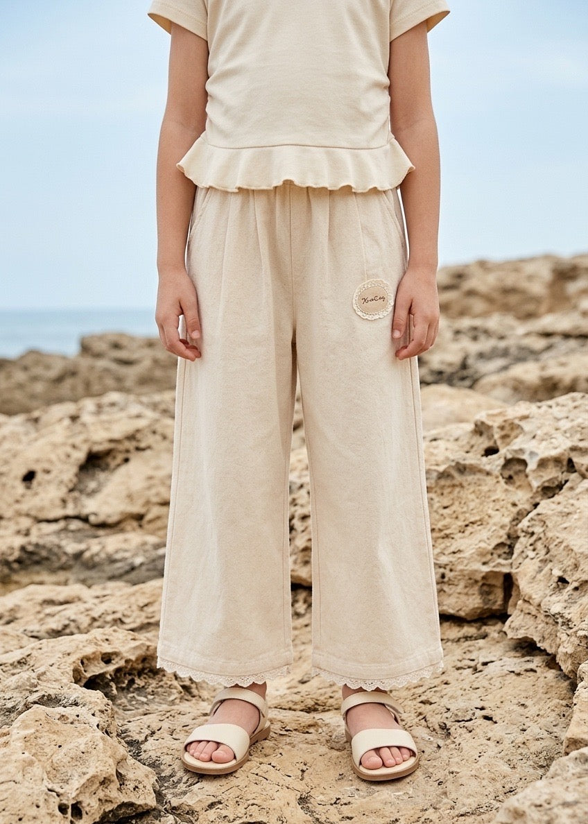 Oatmeal Wide Leg Pants