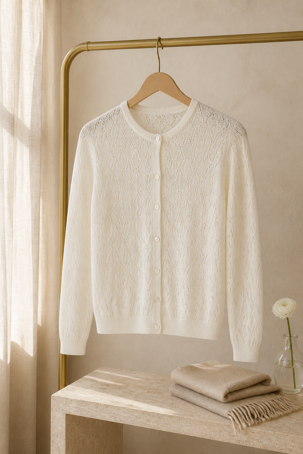 Openwork Knitted Cardigan