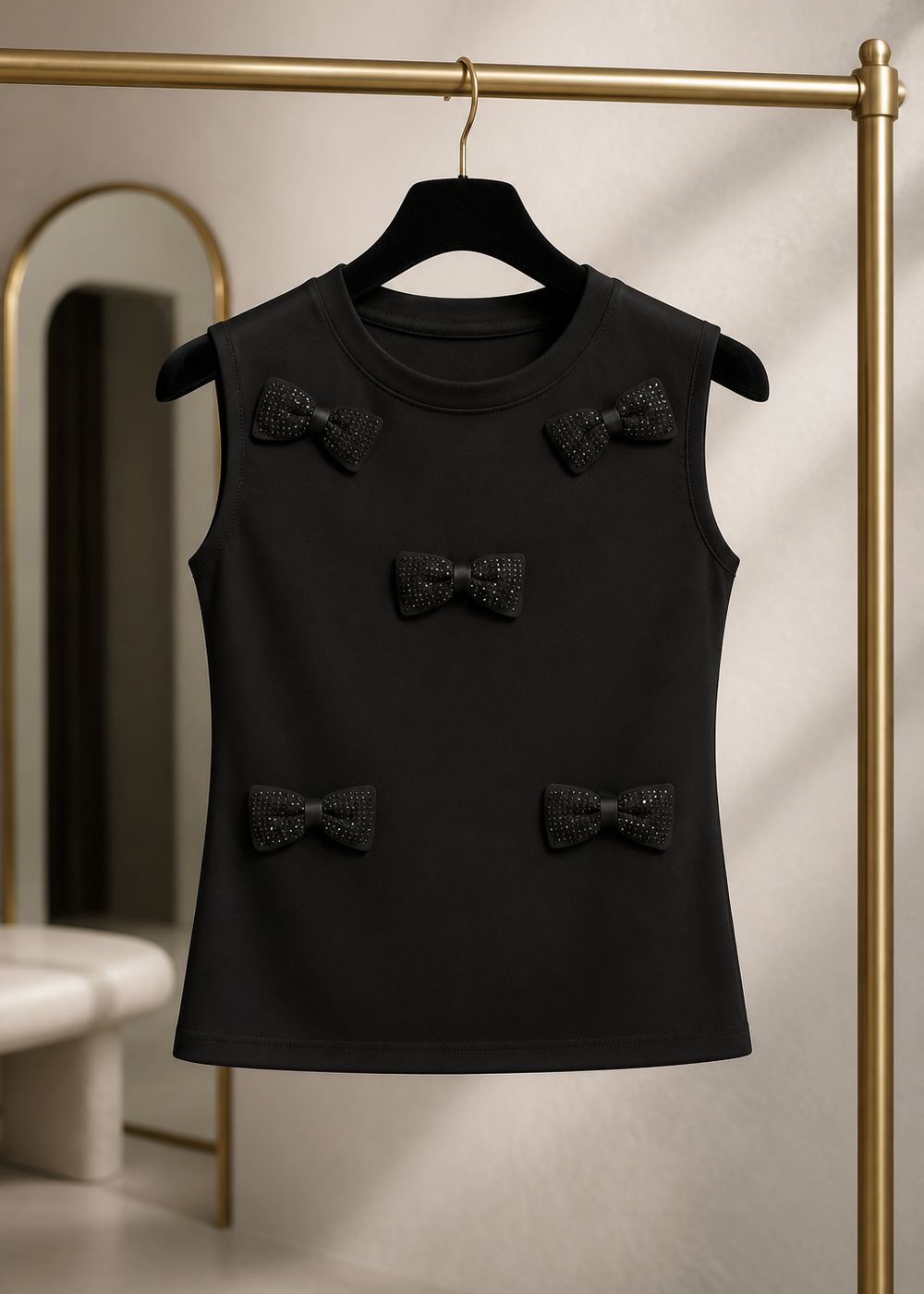 Sequin Mini Bows Embellished Top