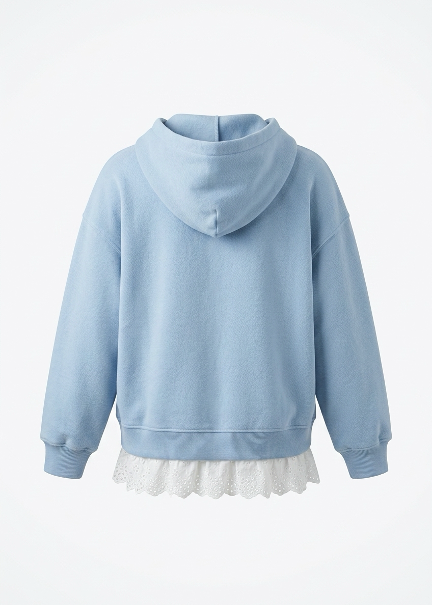 Girls’  Layered Zip-Up Hoodie