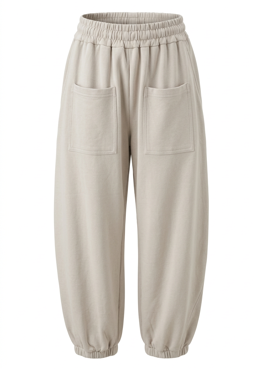 Boys’ Relaxed Balloon-Leg Jogger Pants – Light Gray