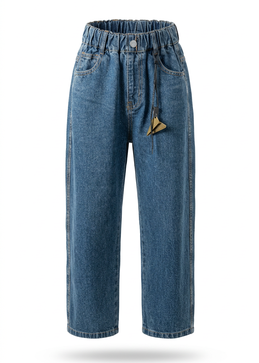 Wide Leg Jeans Elastic Waist