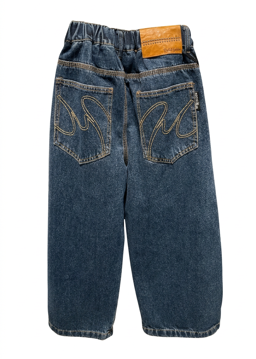 Wide Leg Jeans Elastic Waist