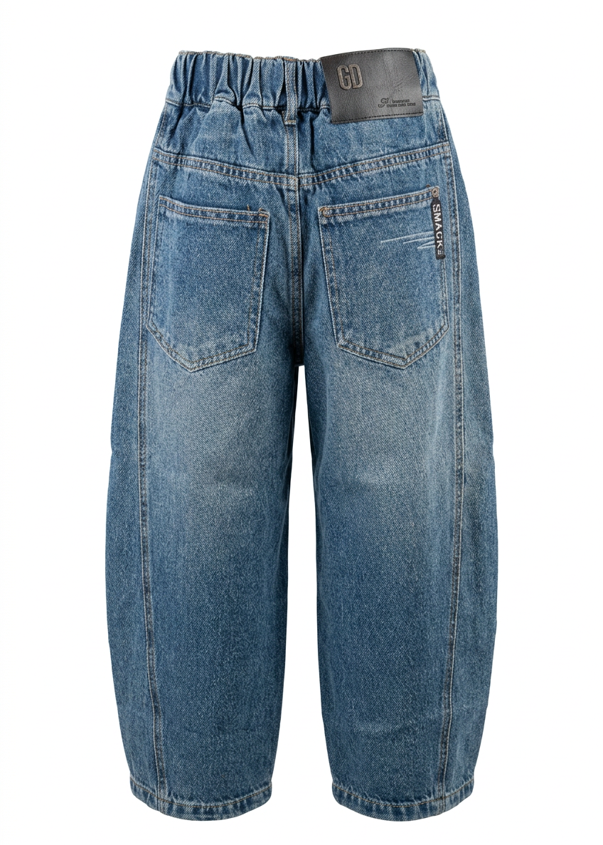 Boys’ Relaxed Wide-Leg Denim Jeans – Medium Blue