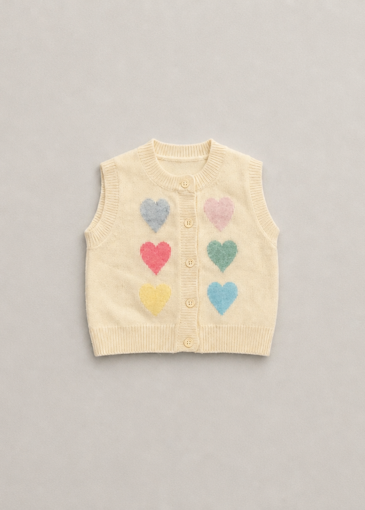 Comfortable Hearts Pattern Knitted Vest