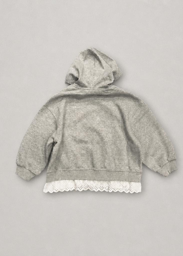 Girls’  Layered Zip-Up Hoodie