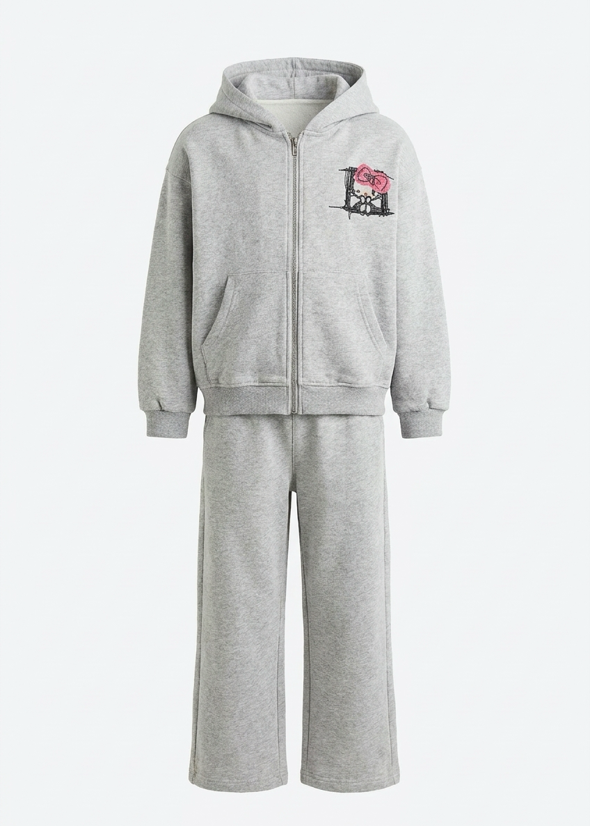 Grey Hello Kitty Zip-Up Tracksuit
