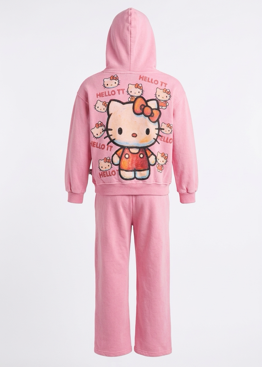 Girls Hello Kitty Zip Up Hoodie Set