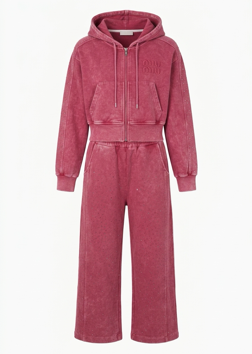 Sequin Icon Premium Rose Hoodie Set