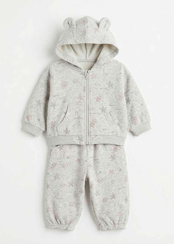 Seaside Print Hoodie & Pants Set