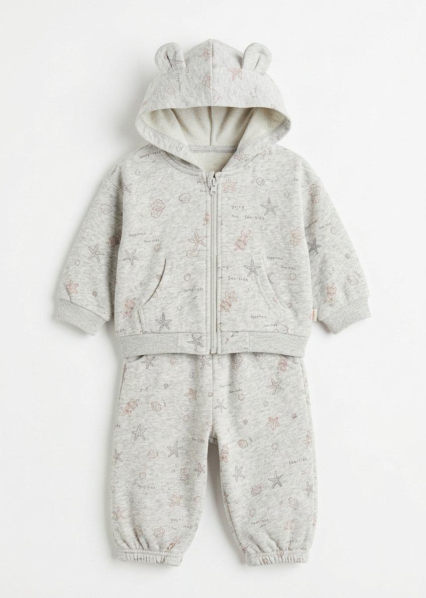 Seaside Print Hoodie & Pants Set