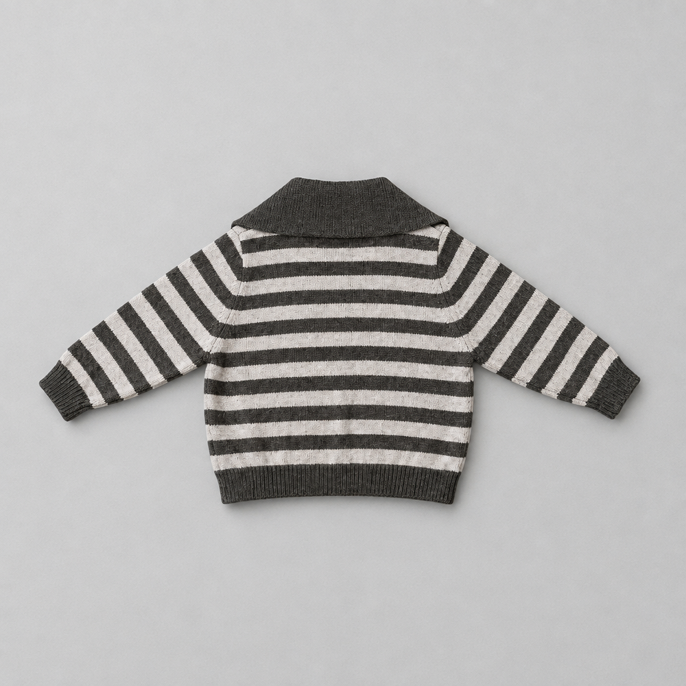 Striped Elephant Knit Cardigan