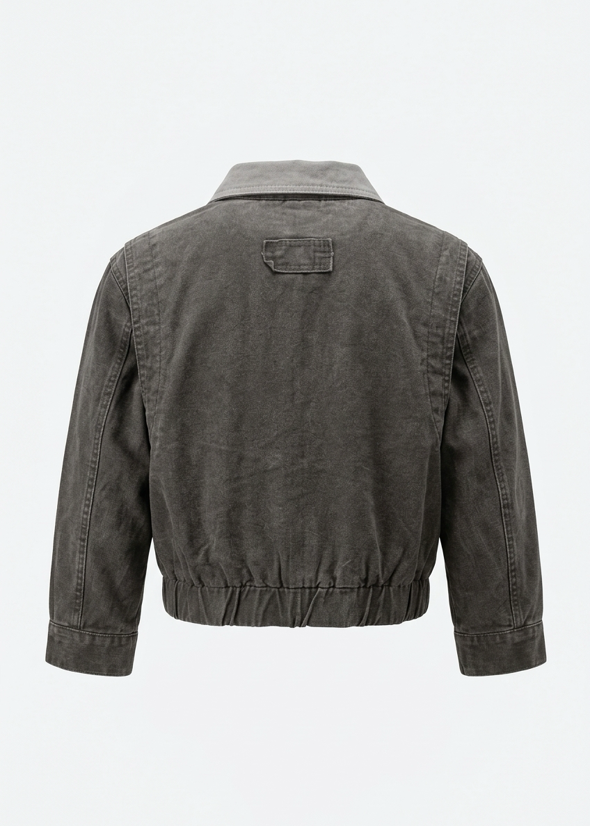 Boys’ Vintage Washed Denim Bomber Jacket