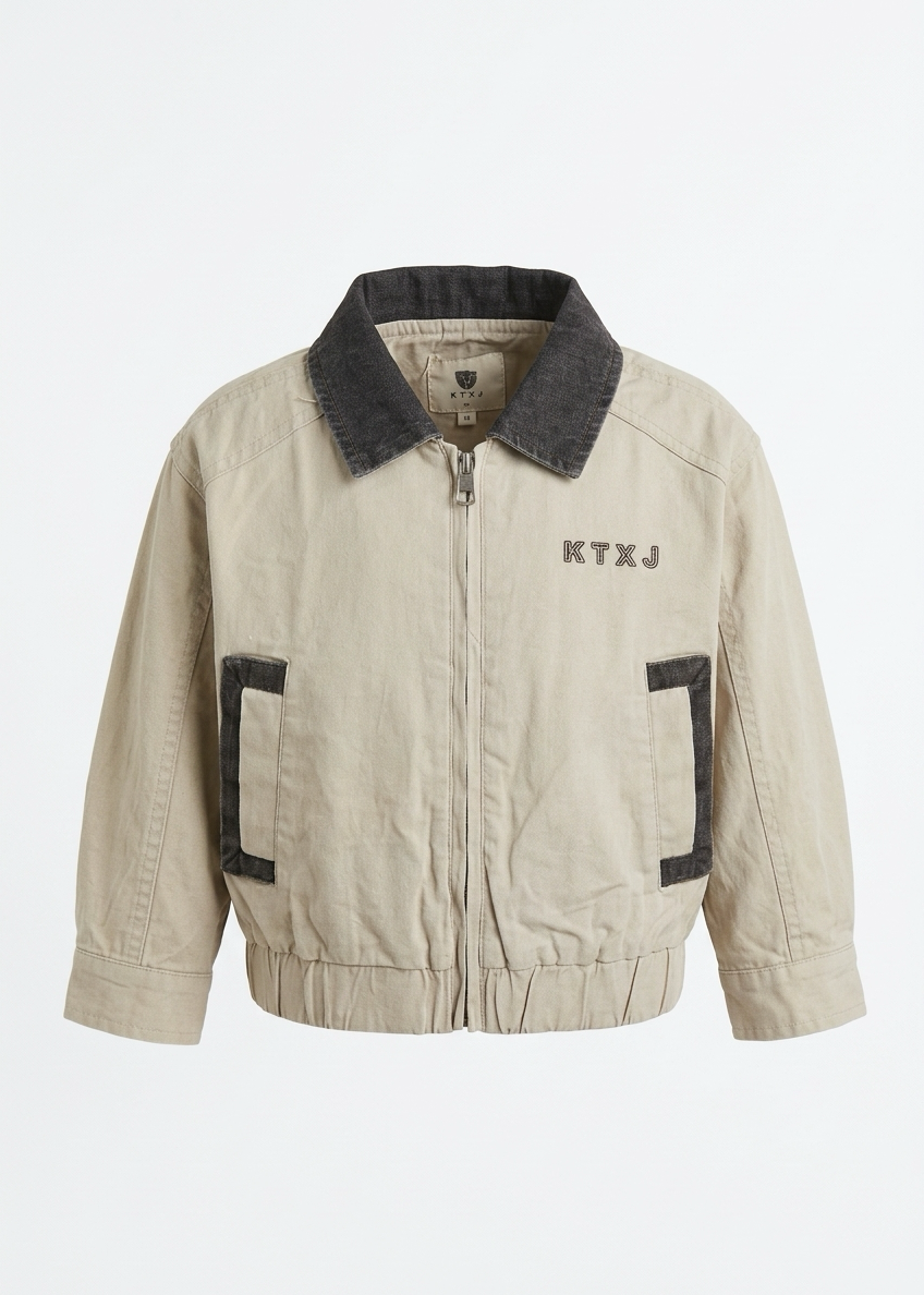 Boys’ Vintage Washed Denim Bomber Jacket
