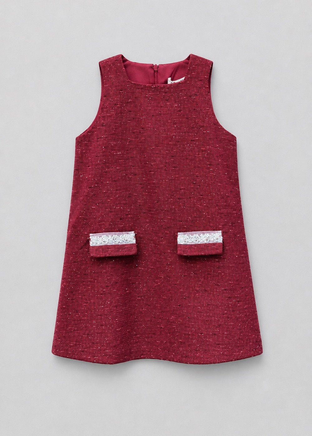 Burgundy Tweed Jacket & Dress Set