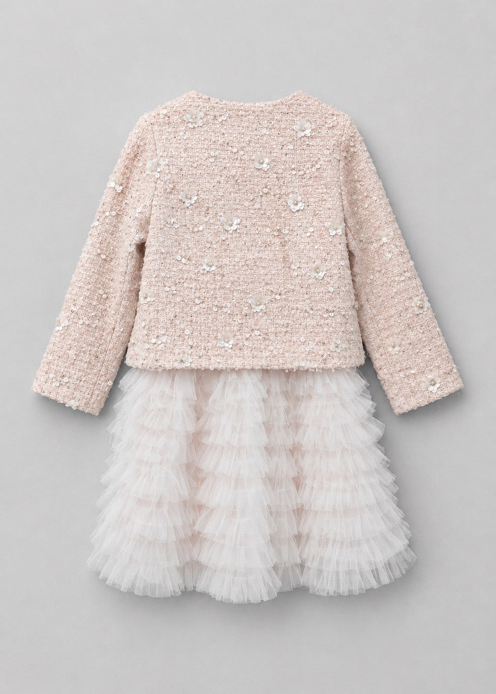 Pink Tweed Jacket & Tulle Dress Set