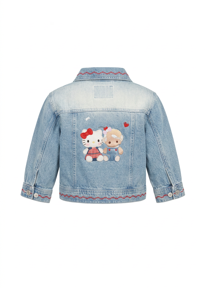 Girls’ Hello Kitty & Friends Embroidered Denim Jacket