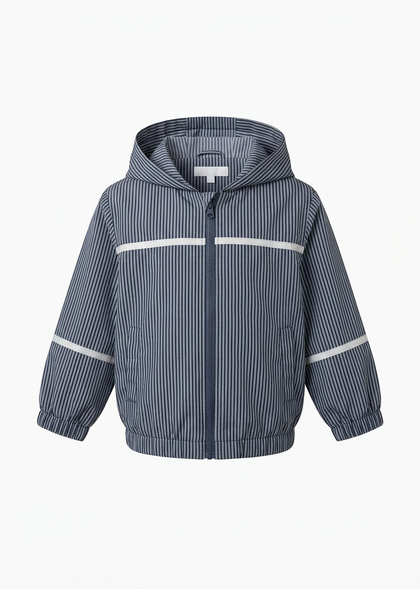 Water-Resistant Plaid Full-Zip Windbreaker