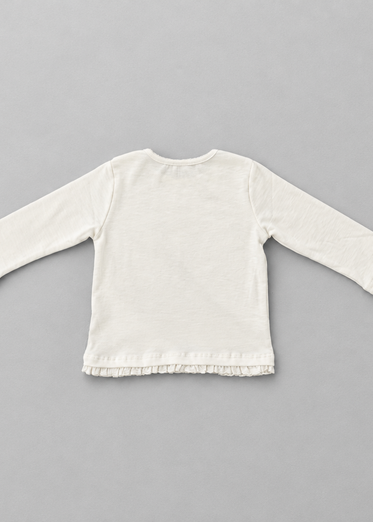 Ruffle Long Sleeve Tee Teddy Bear