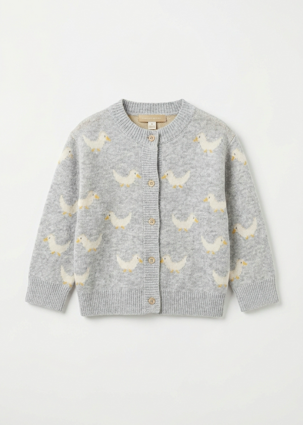 Ducks light grey knit cardigan