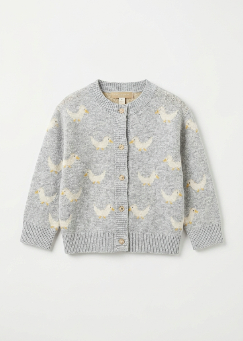Ducks light grey knit cardigan