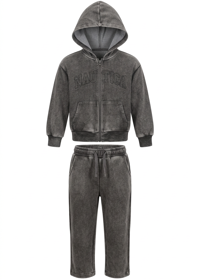 Boys’ Vintage Washed Zip-Up Tracksuit Set