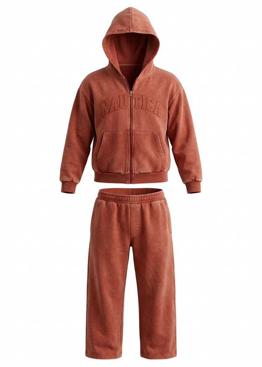 Boys’ Vintage Washed Zip-Up Tracksuit Set