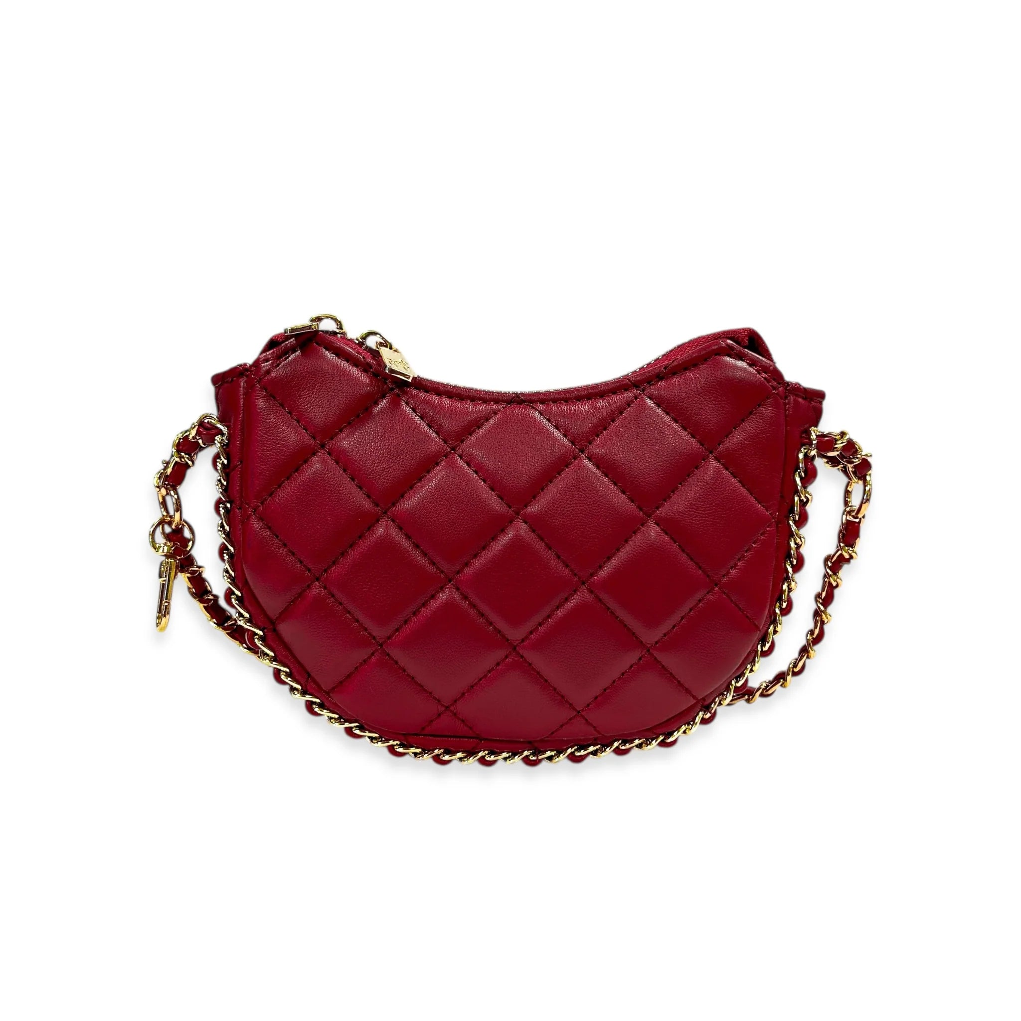 Quilted Leather Crescent Purse